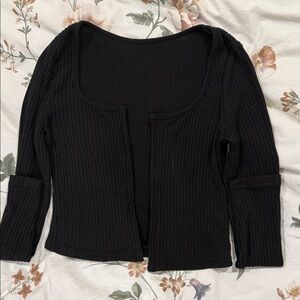SHEIN Black Textured Cardigan